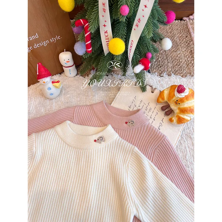 飞飞家·小象日记25新秋冬儿童圆领卡通小象洋气套头毛衣 FF3131