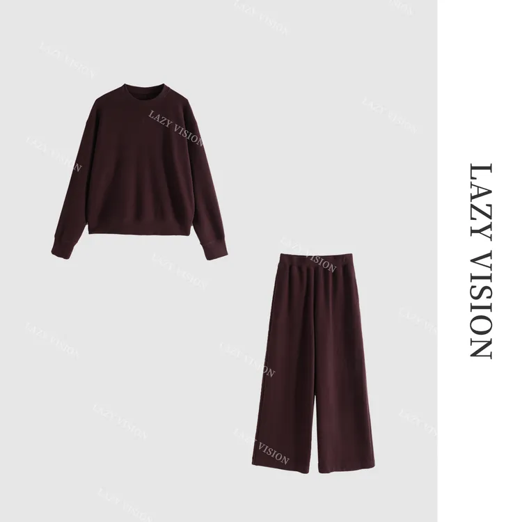 LAZYVISION【周年限定套装】羊毛混纺外套松紧腰裤子套装ZMD-32951