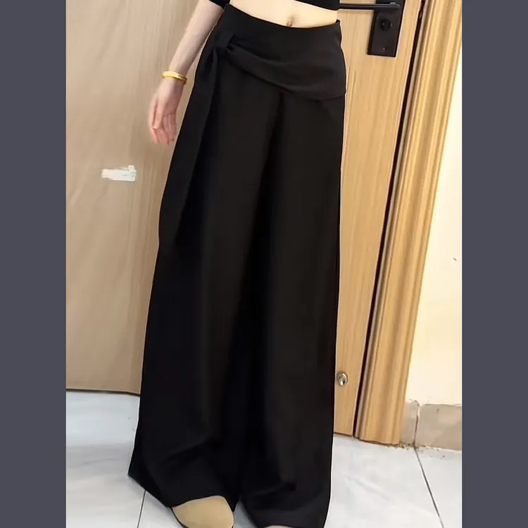 韩版洋气高级感垂感长裤女2025秋季新款时尚女神范减龄显瘦阔腿裤