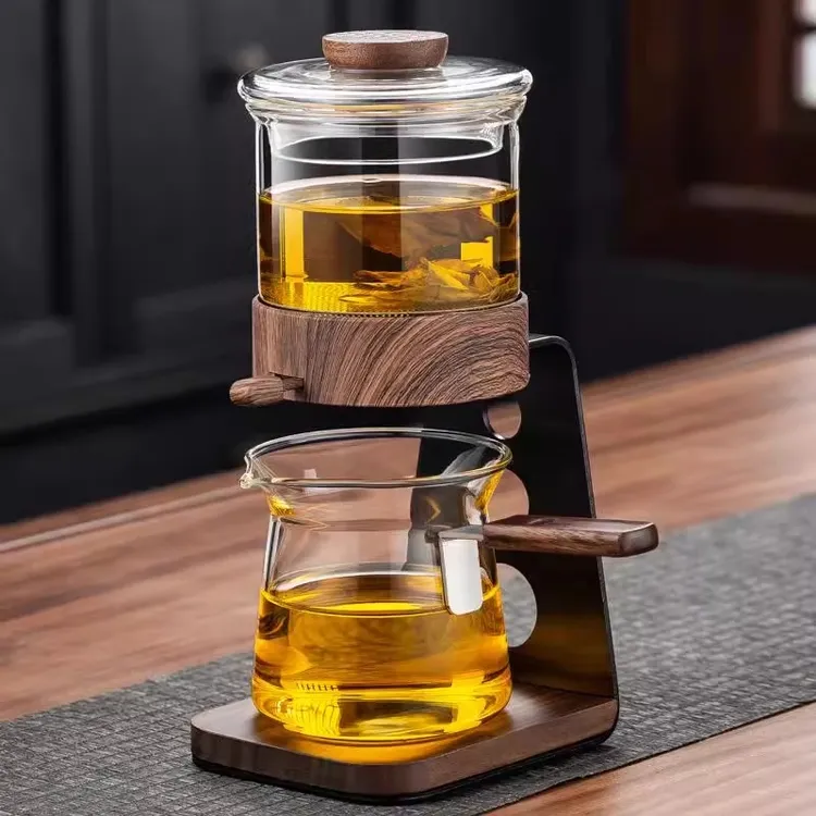 叙锦自动懒人茶具泡茶壶磁吸式飘逸杯自动过滤茶水冲茶壶茶具漏架
