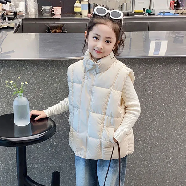 女童棉马甲2025秋冬装新款儿童洋气保暖坎肩男童加厚亲子马夹外穿