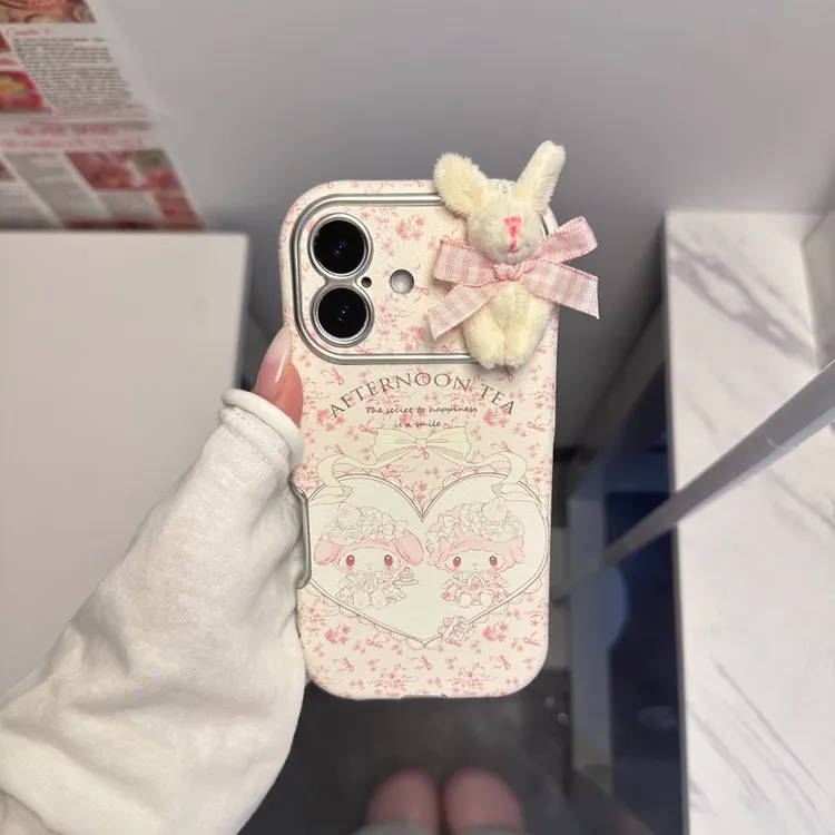 皮纹大视窗爱心美乐蒂适用于苹果17/16promax手机壳15保护套1413