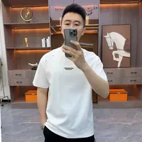夏季新款男士肤感云朵棉短袖t恤时尚休闲百搭简约圆领白色半袖