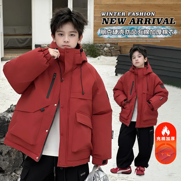男女童加绒保暖外套2025年新款冬装儿童休闲棉衣中大童洋气时髦棉