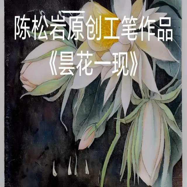 《昙花一现》共13讲  陈松岩原创工笔课