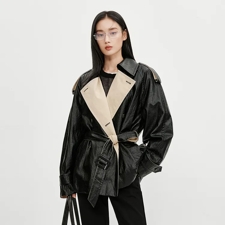 【时髦松弛】HPLY荷比俪时髦慵懒摩登大翻领风衣外套HRF41520018