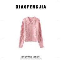 【雨中巴黎】2025秋季新款【四季青小封家轻奢】气质百搭翻领毛衣9227