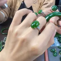 合金戒指和田玉（碧玉）16 12