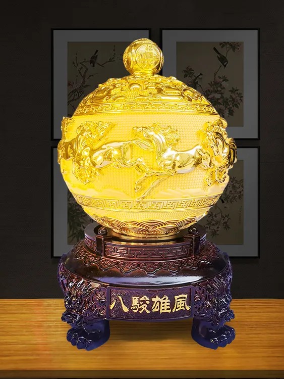 八骏雄风乾坤鼎马摆件招财客厅老板办公室装饰品公司店铺开业礼物