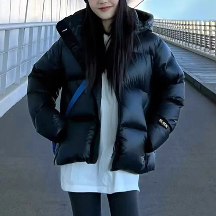 (高端纯色百搭羽绒服)A047冬季加厚保暖短款连帽羽绒服W