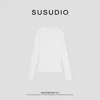 SUSUDIO  100棉 圆领高弹修身显瘦基础款打底T恤 10718