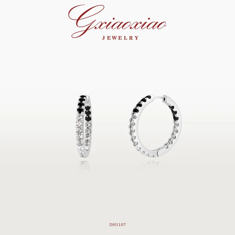 G XIAOXIAO 镀K金 时尚气质甜酷简约个性百搭圈圈耳环 DH1107