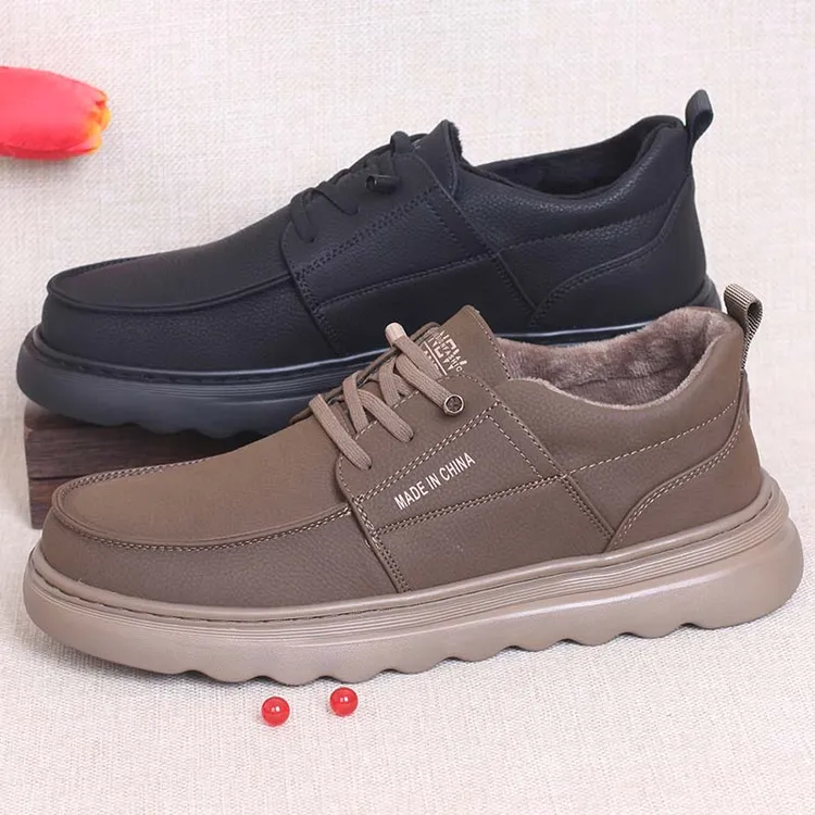 老北京布鞋男棉鞋二棉冬季轻便软底系带防滑爸爸保暖厚底休闲鞋