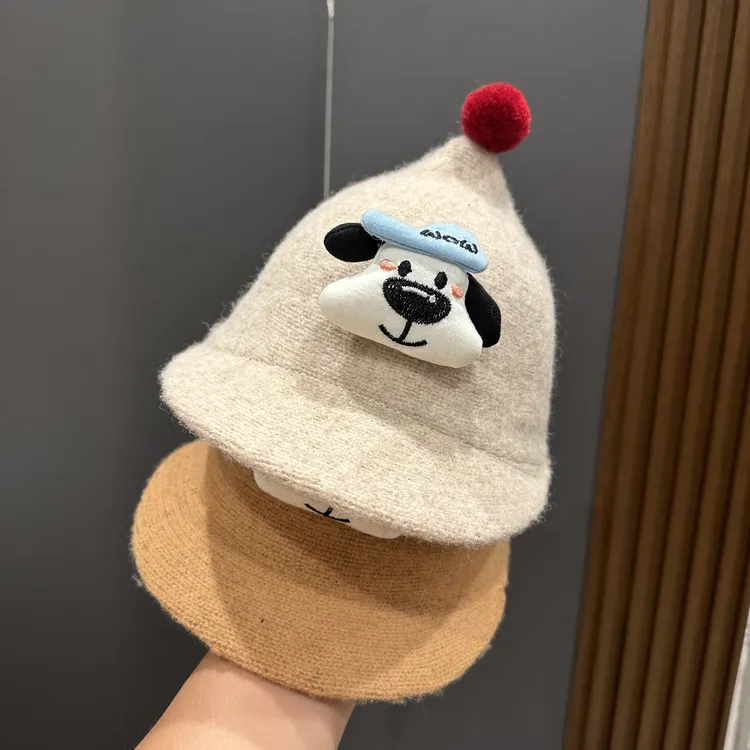 【可爱贴心】宝宝帽子秋冬季新款帽子儿童韩版加厚保暖毛呢可爱超萌