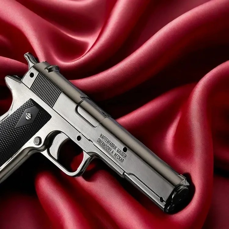 男生枪型火机1911MM新款创意玩具防风充气打火机蓝焰个性玩具火机