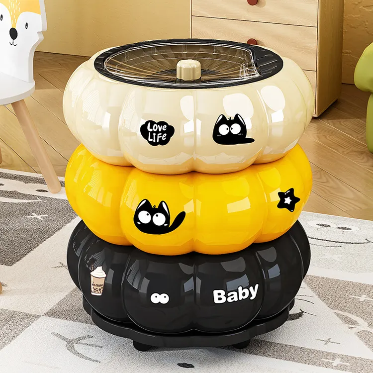 高颜值垃圾桶家用带盖滑轮可移动高级感厨房卧室卫生间垃圾收纳筒