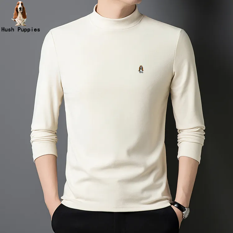 【华哥专属】秋冬季双面德绒保暖男士T恤时尚百搭简约风刺绣打底衫