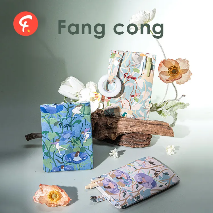 法然原创印花笔袋双层防漏墨护士插笔带工作服口袋纯棉芳丛精灵
