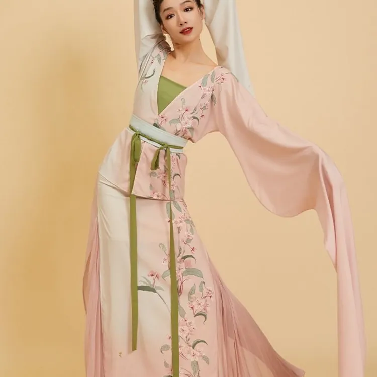 古典舞飞花水袖舞蹈服舞蹈水袖上衣演出练功服中国风舞服