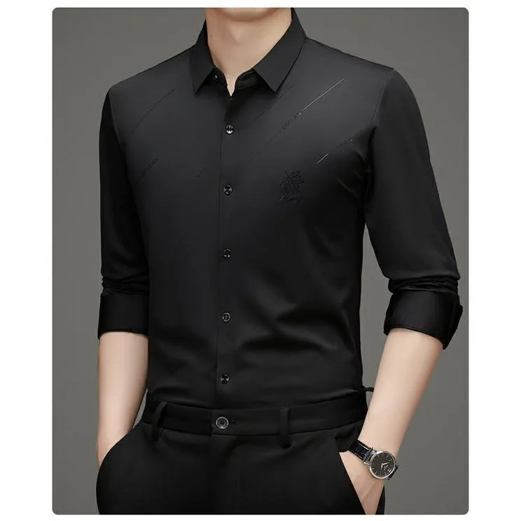 男士拉丁舞服长袖上衣弹力跳舞衣国标舞练功服交谊摩登舞比赛衬衫