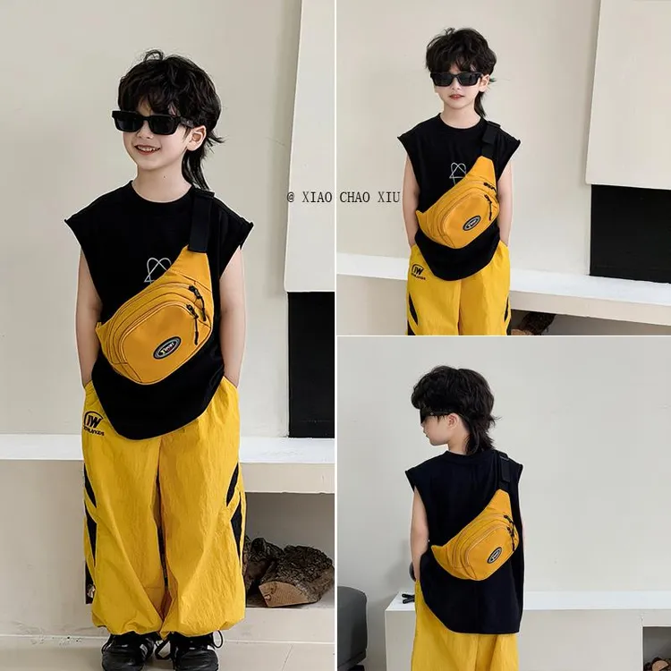 潮酷洋派儿童包包新款时尚男童宝宝胸包小男孩外出零钱斜挎包腰包