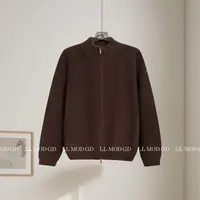 梧桐别信 绵羊毛半高领双拉链开衫圈圈颗粒感休闲外套 YL-6201140