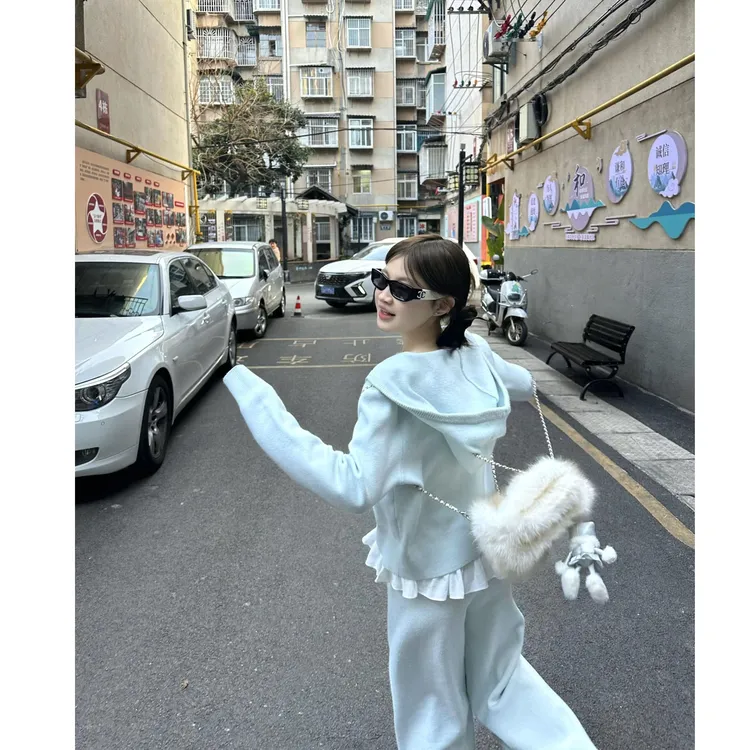 奶味小绿 女装秋季2025新款开春穿搭两件套针织时尚套装女