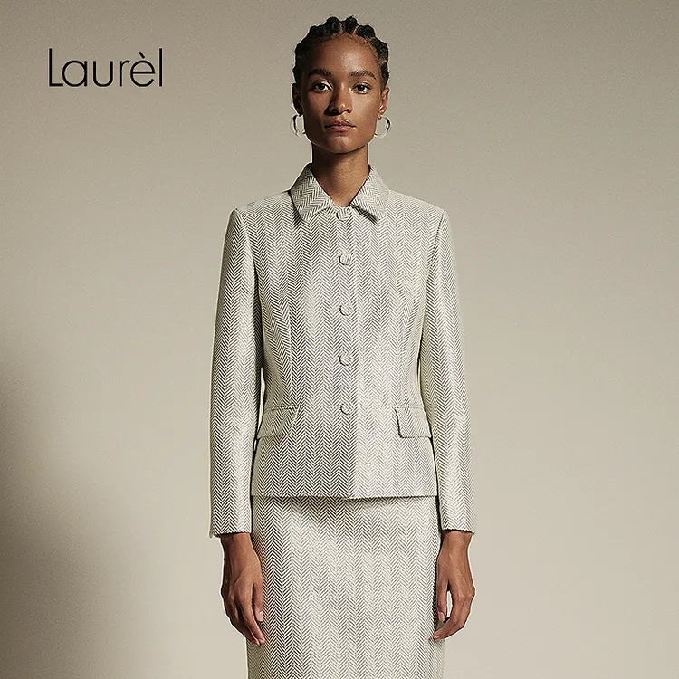 Laurel劳芮25秋新款复古雕塑提花西装LWL363T03900