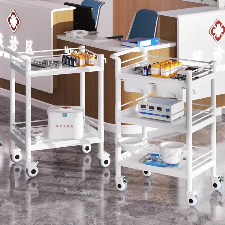 【承重稳】新款美容院仪器置物架ABS多功能治疗车医用小推车移动