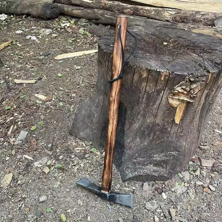 轨道钢锻打小柴镐洋镐两头扁镐头多用户外斧镐小锄头多功能工具