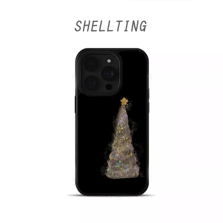 适用苹果17promax软边硬背16/15/14/13/12/11手机壳抖圣诞小树