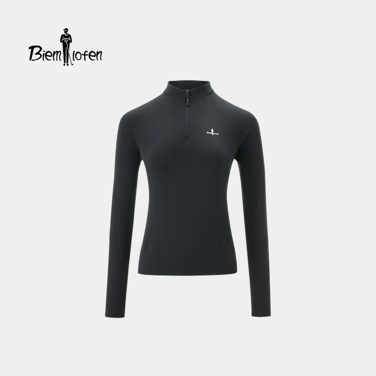 【防晒吸湿速干云朵T】比音勒芬25秋季女士流光风运动立领长袖1409