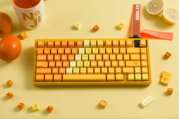 【黄果果】活动好价送桌垫 橙黄类原厂球帽 键帽磁轴适配 耳机狐