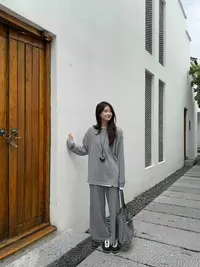 温柔瑶-Ersan冬季福利#休闲松弛感针织套装#7613（裤长92腰围68）