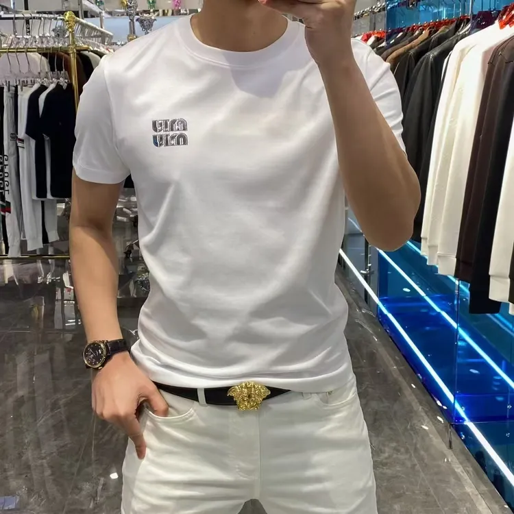 2025夏新款烫钻刺绣圆领时尚T恤