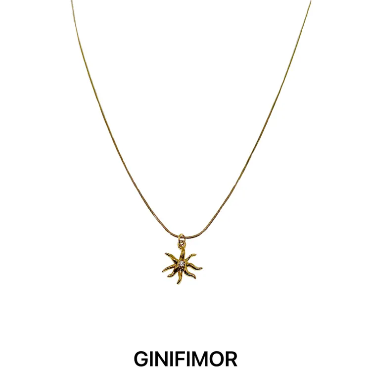 GINIFIMOR 钛钢项链 a772 复古太阳神项链百搭时尚锁骨链