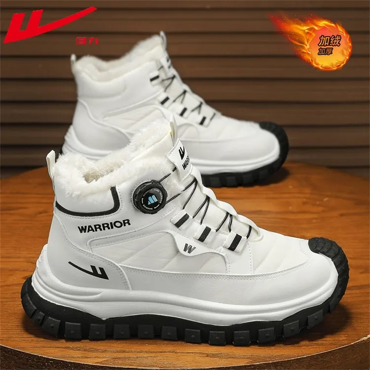 回力男鞋马丁靴2025冬季潮流运动户外休闲加绒加厚防滑耐磨雪地靴