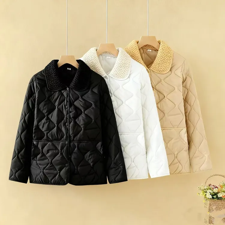 LA777新款冬季麦穗领棉服韩版秋冬小个子休闲百搭显瘦