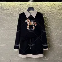 休闲风拼接气质设计师时尚套装INS风轻熟风套装长袖