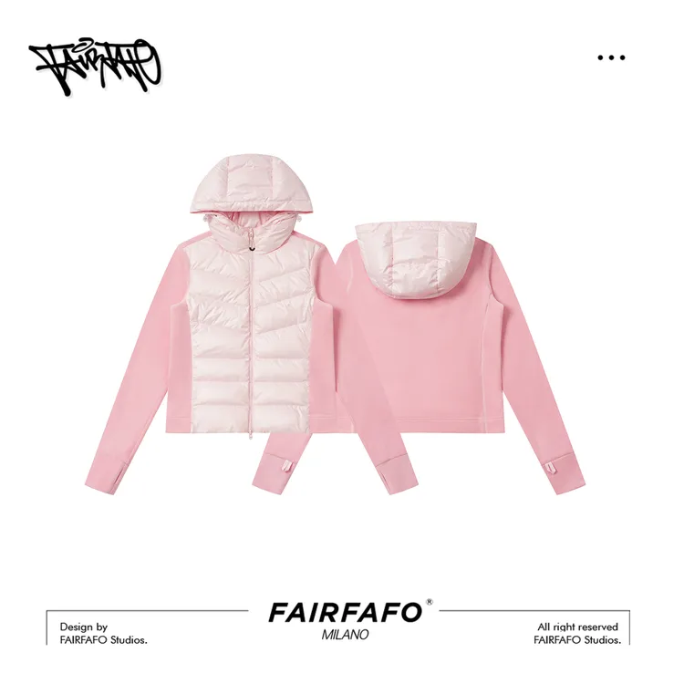 【针织拼接羽绒服】YR511B5026冬季新款日常百搭保暖舒适显瘦羽绒服