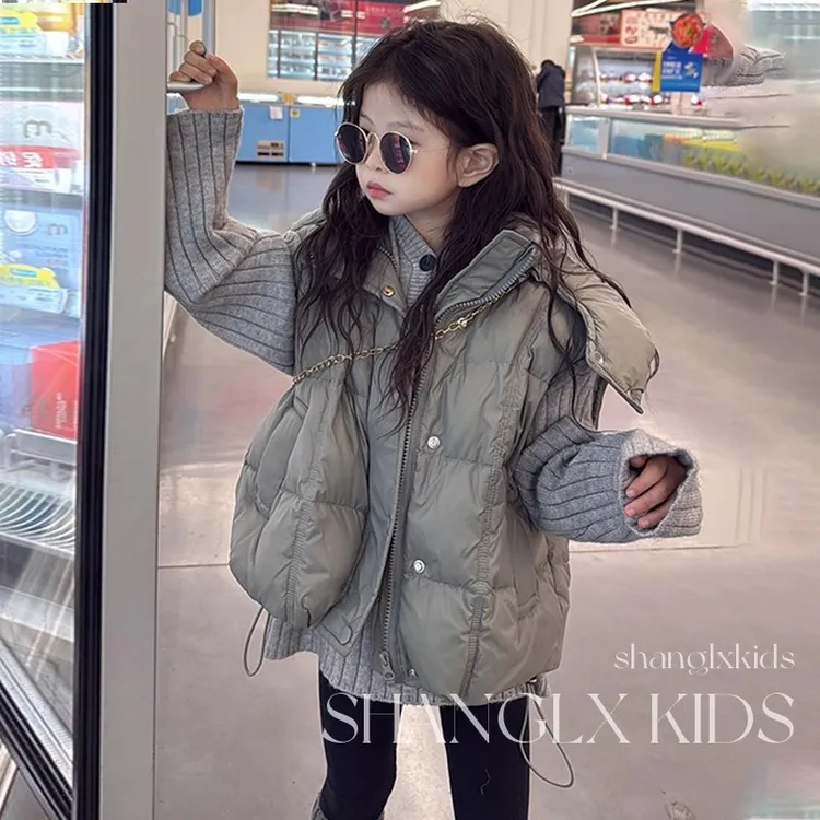 女童羽绒服马甲外穿洋气2025新款秋冬季儿童装加厚女大童时髦冬装