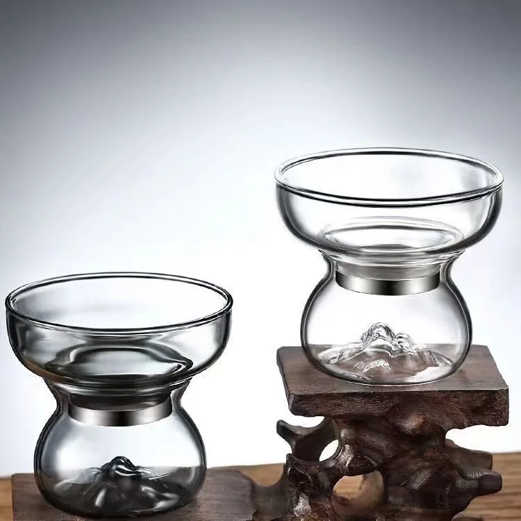 【妙赏】高硼硅耐热玻璃茶漏茶滤创意网红观山滤茶器手工茶滤器