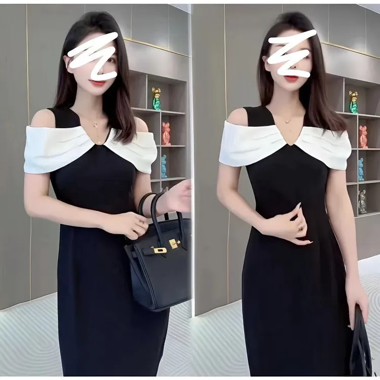 法式轻奢气质连衣裙女夏季2025年新款高级感洋气减龄收腰显瘦裙子