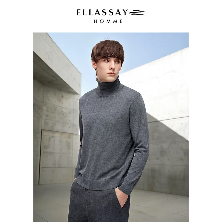 【100%山羊绒】ELLASSAY歌力思男装25秋冬高领羊绒衫男EME364M02900