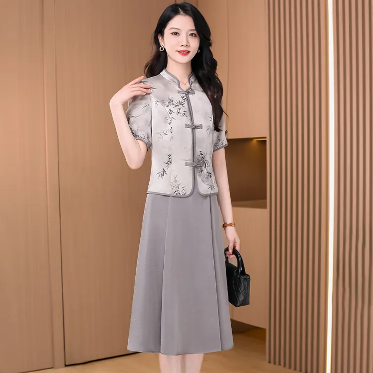 【可蓓儿】新中式国风改良旗袍连衣裙2025新款女夏季贵夫人高妈妈装