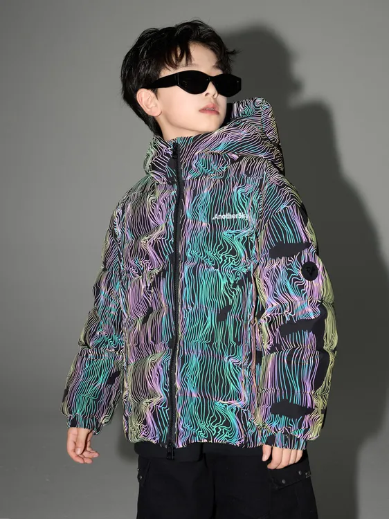 羽绒服韩版抽象图案通用中大童