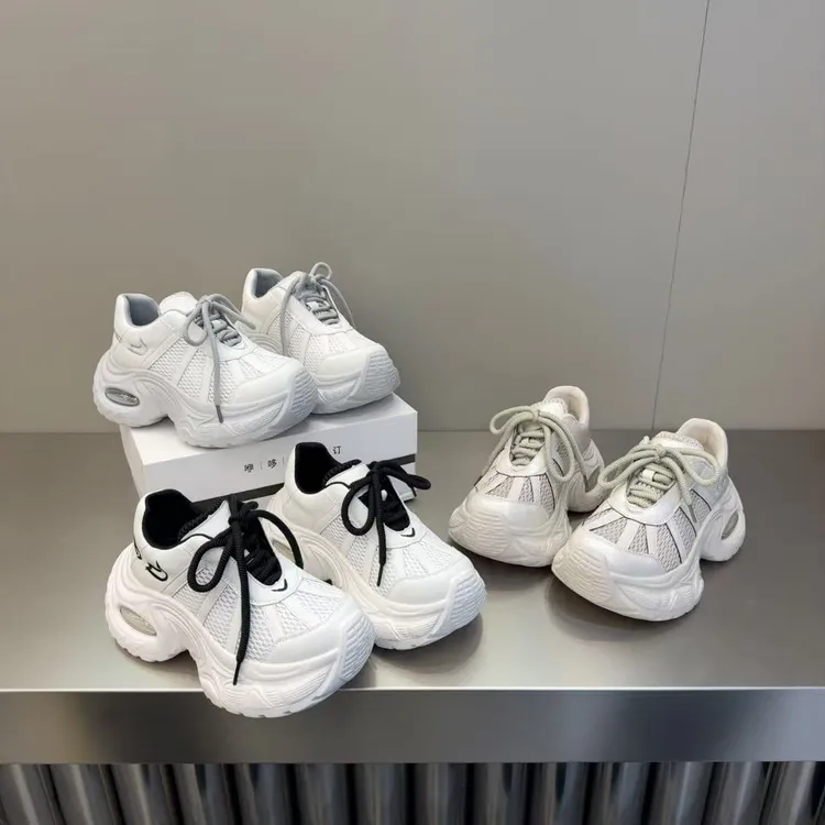 2025春季爆款透气松糕厚底系带网红擦色复古欧货高颜值休闲老爹鞋