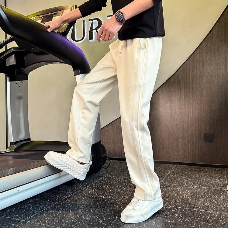 仓石一树春秋季直筒卫裤男款条纹潮牌运动新款宽松裤子男款秋冬款