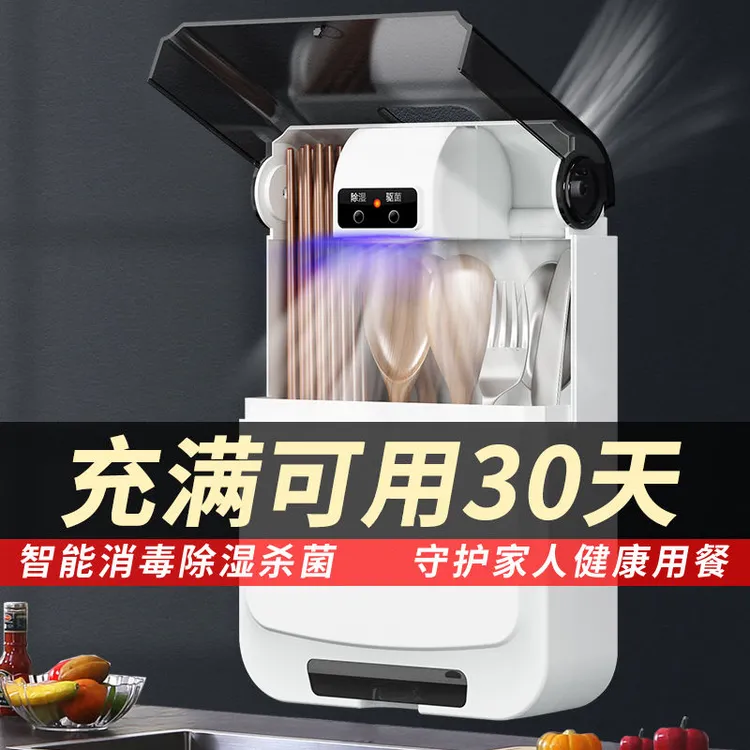 蓝光杀菌壁挂式防潮防霉速干智能消毒筷子筒筷子收纳筒