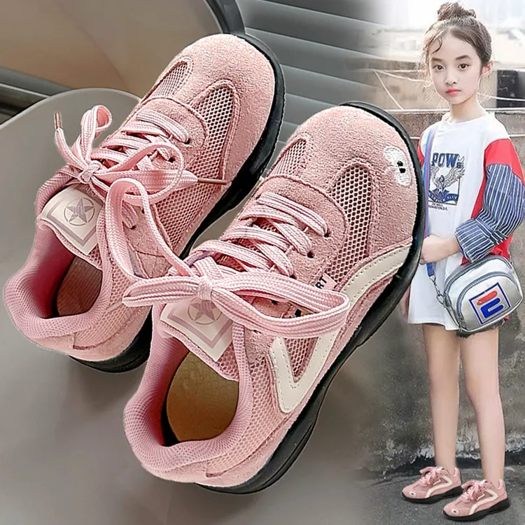 ABC女童鞋子2025新款夏季儿童透气运动网鞋中大童网面公主阿甘鞋